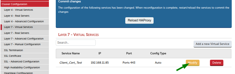 Modify virtual HAPr0xy serModify virtual HAPr0xy service