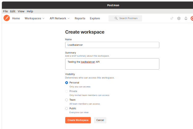Create workspace